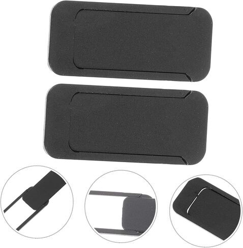 2pcs Ultra-Thin Laptop Camera Cover Slide for Webcam Protection Laptops Smartphones Tablets Durable and Easy to Use Black Square Shape in Saudi Arabia