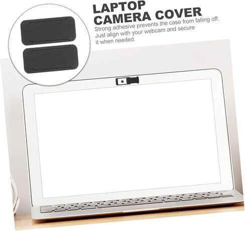 2pcs Ultra-Thin Laptop Camera Cover Slide for Webcam Protection Laptops Smartphones Tablets Durable and Easy to Use Black Square Shape in Saudi Arabia
