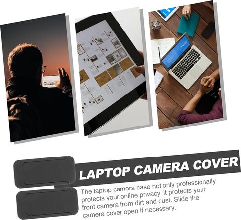 2pcs Ultra-Thin Laptop Camera Cover Slide for Webcam Protection Laptops Smartphones Tablets Durable and Easy to Use Black Square Shape in Saudi Arabia