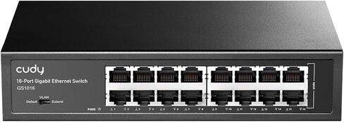 كودي GS1016 سويتش 16 منفذ جيجابت، مكتب/قابل للتركيب، هيكل معدني، موفر للطاقة، بدون مروحة، التوصيل والتشغيل in Saudi Arabia