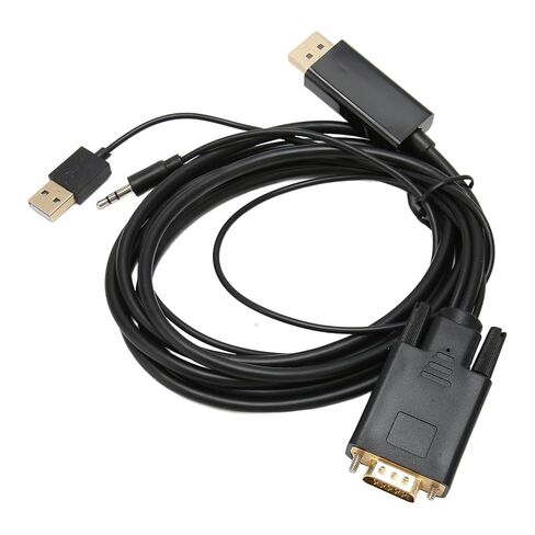 VGA إلى DP موصل كابل HD فيديو محول كابل ذكر إلى كابل ذكر مع الطاقة والصوت للكمبيوتر المكتبي، والكمبيوتر المحمول، وشاشة الكمبيوتر in Kuwait