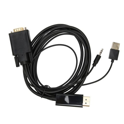 VGA إلى DP موصل كابل HD فيديو محول كابل ذكر إلى كابل ذكر مع الطاقة والصوت للكمبيوتر المكتبي، والكمبيوتر المحمول، وشاشة الكمبيوتر in Kuwait