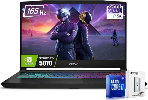 كمبيوتر محمول للألعاب msi Katana HX، شاشة 15.6 بوصة 165 هرتز QHD IPS، 16 نواة i7-14650HX (>i9-12900H، ما يصل إلى 5.2 جيجا هرتز، GeForce RTX 5070، Copilot+ PC، لوحة مفاتيح بإضاءة خلفية RGB، Win11، أسود (16 جيجابايت DDR5 RAM | 1 تيرابايت SSD) in Saudi Arabia