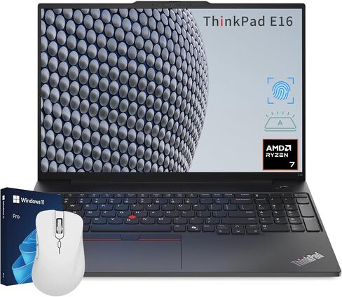 كمبيوتر محمول Lenovo ThinkPad E16 Business، شاشة WUXGA مقاس 16 بوصة (1920 × 1200)، AMD Ryzen 7 7735U، ذاكرة الوصول العشوائي DDR5 سعة 32 جيجابايت، SSD 1 تيرابايت، قارئ بصمات الأصابع، لوحة مفاتيح بإضاءة خلفية، Wi-Fi 6، HDMI، USB-C، Windows 11 Pro، مع حزمة in Kuwait