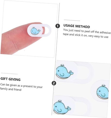 4pcs Whale Pattern Privacy Camera Cover for Laptop and Tablet Cartoon Webcam Lid Slider Anti-Peeping Webcam Cover for Personal Privacy Protection in Saudi Arabia