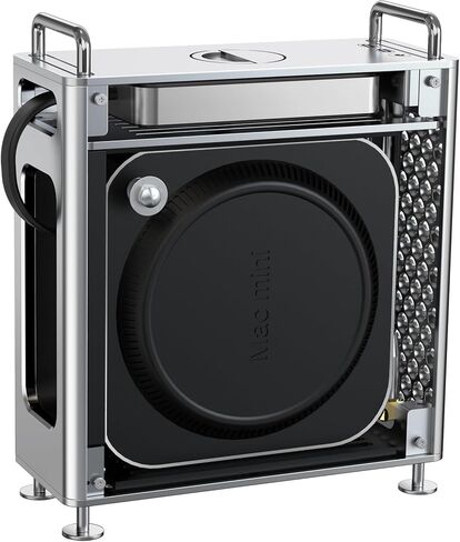Aluminum Chassis Stand for 2024 Mac mini M4/M4 Pro - Mac mini M4 Case - Storage Expansion Hard Drive - 2 Type-C Cables and one 3.5mm Audio Cable- Accessories for Mini 4 - Mac mini M4 Holder in Saudi Arabia