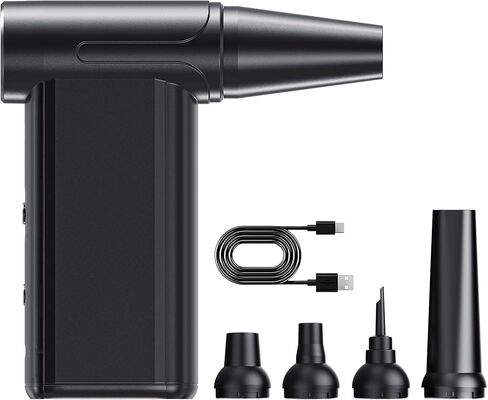 Cordless Electric Air Duster, 110000 RPM Turbo Jet Fan with LED, 8-Gear Stepless Speed Adjustment, Powerful Blower with Brushless Motor for Computer, BBQ, Cars, Home & Outdoor Cleaning in Saudi Arabia