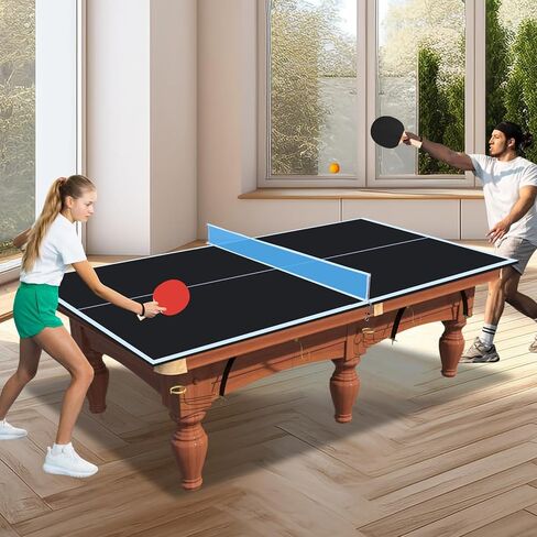 Ping Pong Table Top for Billiard Table, 71" Foldable Table Tennis Table Topper for Pool Table, Indoor Outdoor Table Tennis Conversion Top w/Net & Premium Foam Padding, Lightweight and Portable in Saudi Arabia