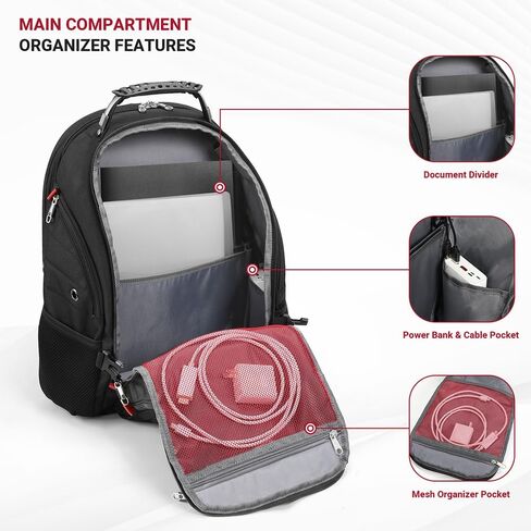 حقيبة ظهر للكمبيوتر المحمول للسفر مقاس 17 بوصة من ستار كلاود، حقيبة ظهر للأعمال التقنية مع منفذ شحن USB ونوع C، حقيبة ظهر للعمل الجامعي صديقة للسفر بدرجة 180 درجة مع جيوب منظمة متعددة للرجال in Kuwait