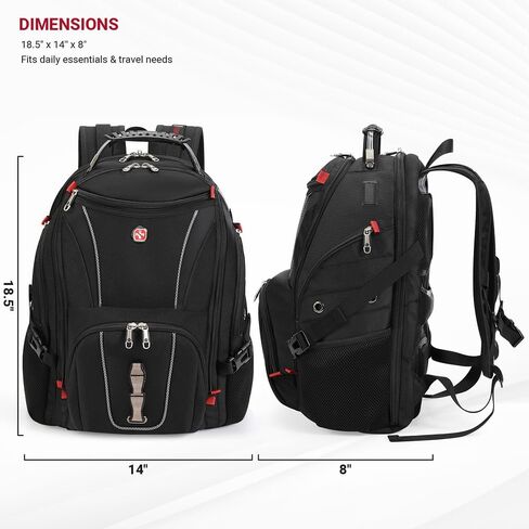 حقيبة ظهر للكمبيوتر المحمول للسفر مقاس 17 بوصة من ستار كلاود، حقيبة ظهر للأعمال التقنية مع منفذ شحن USB ونوع C، حقيبة ظهر للعمل الجامعي صديقة للسفر بدرجة 180 درجة مع جيوب منظمة متعددة للرجال in Kuwait