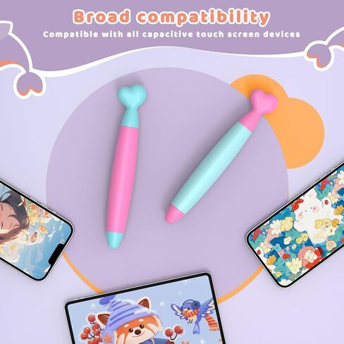 Stylus Pens, 2 Pack Stylus with Durable Rubber Tips, Compatible with iPad, iPhone, Android, All Tablets and Phones in Saudi Arabia