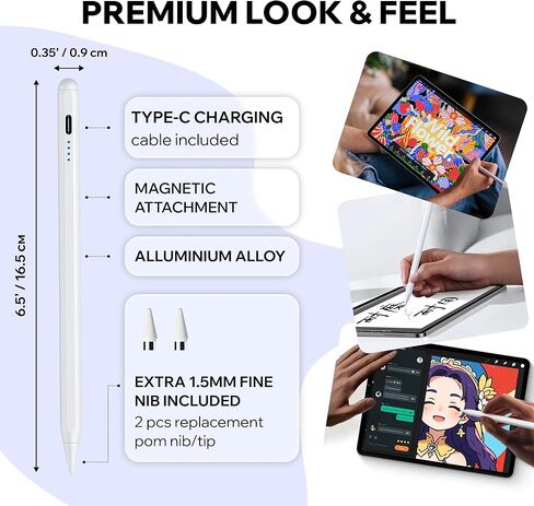 Universal Stylus Pen for Touch Screens – Compatible with iPad, iPhone, Samsung & Android Devices, High Precision for Writing and Navigation in Saudi Arabia