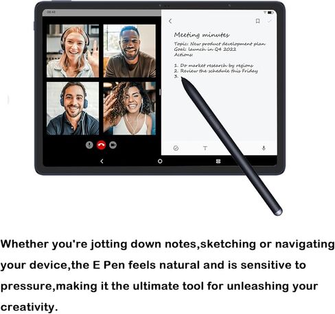 قلم NXTPaper 12 Pro E لقلم TCL NXTPaper 12 Pro E، قلم ستايلس لـ TCL NXTPaper 12 Pro E Pen 4096 حساسية، رفض راحة اليد (أسود) in Kuwait
