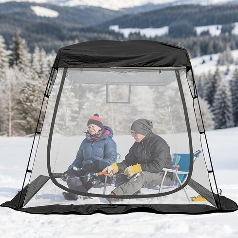 2-3 Person Clear Sport Tent with Extra Rain Cover - Windproof Winter Tent for Ice Fishing, Backyard & Outdoor Sports in Kuwait