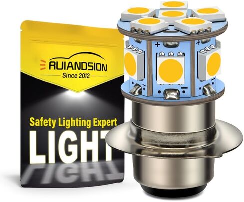 Ruiandsion P15D-25-3 LED Motorcycle Bulb Super Bright White AC/DC 6-30V Non Polarity 5050 12SMD Chips LED Bulb for Motorcycle Light Pack of 2 in Saudi Arabia