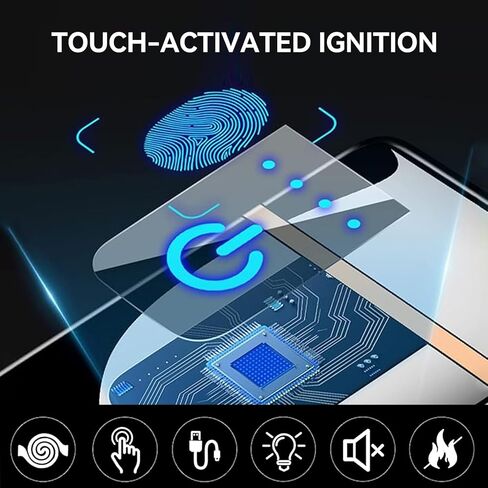 ولاعة كهربائية تعمل باللمس - ولاعة ملفوفة مقاومة للرياح قابلة لإعادة الشحن عبر USB مع خاصية الإغلاق التلقائي للسلامة، تصميم مدمج أنيق، مثالية للهدايا (فضي ساتان) in Saudi Arabia