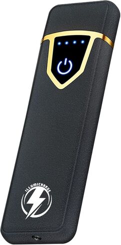 ولاعة كهربائية تعمل باللمس - ولاعة ملفوفة مقاومة للرياح قابلة لإعادة الشحن عبر USB مع خاصية الإغلاق التلقائي للسلامة، تصميم مدمج أنيق، مثالية للهدايا (فضي ساتان) in Saudi Arabia