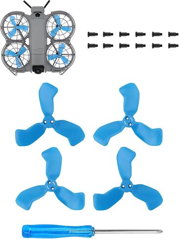مراوح بديلة لـ DJI Neo 2، شفرات مراوح سريعة التحرير منخفضة الضوضاء مع براغي، دعامات طائرة بدون طيار متينة وخفيفة الوزن، سهلة التركيب لملحقات DJI Neo، 4 عبوات باللون الأزرق in Kuwait