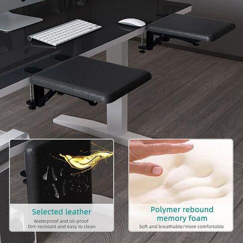 Computer Arm Rest for Desk, 90°Foldable Desk Arm Rest Extender,Ergonomic Arm Rest for Desk,Clamp-On Mouse Pad Arm Support,No-Drill Table Side Addition for Home & Office in Saudi Arabia