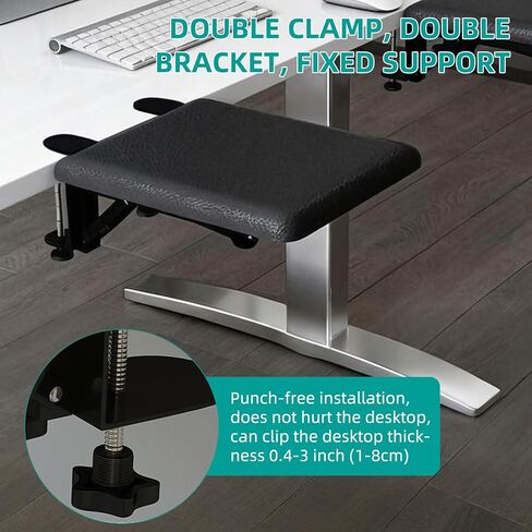 Computer Arm Rest for Desk, 90°Foldable Desk Arm Rest Extender,Ergonomic Arm Rest for Desk,Clamp-On Mouse Pad Arm Support,No-Drill Table Side Addition for Home & Office in Saudi Arabia