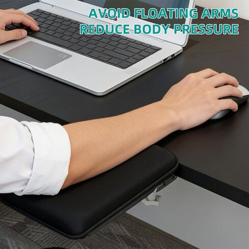 Computer Arm Rest for Desk, 90°Foldable Desk Arm Rest Extender,Ergonomic Arm Rest for Desk,Clamp-On Mouse Pad Arm Support,No-Drill Table Side Addition for Home & Office in Saudi Arabia