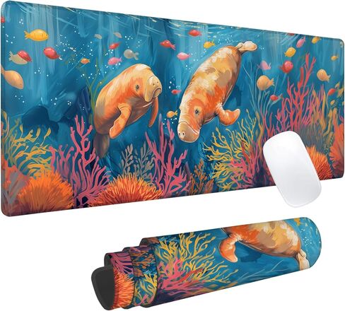 Dachshund Dog Gaming Mouse Pad, Office Desk Mat, Anti-Slip Rubber Base Cool Aesthetic Mouse Pads for Computer Laptop Keyboard School Home Desktop Gamer Home Accessories Decor 31.5" x 11.8" in Saudi Arabia