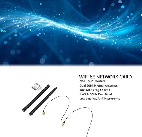 بطاقة لاسلكية NGFF M.2 WiFi 6E، نطاق مزدوج 2.4 جيجا هرتز 5 جيجا هرتز 1800 ميجا بت في الثانية بلوتوث 5. محول شبكة PCIe مع هوائيات 8dBi، دعم محول بلوتوث WiFi لأجهزة الكمبيوتر المحمولة 10 11 in Saudi Arabia