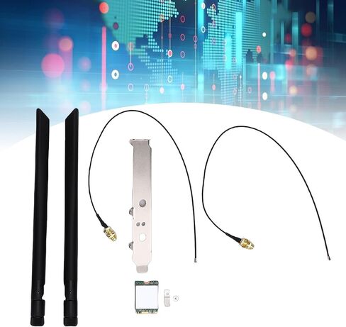 WiFi 6E Wireless Card, 2.4G 5G 6G Band M.2 PCIe Adapter with Dual 8dBi Antennas and Bracket, Wireless Adapter for Desktop PC Laptop Upgrade 10 11 in Saudi Arabia