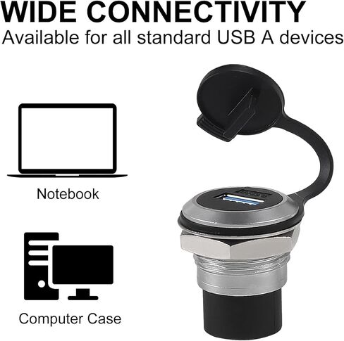 4pcs USB 3.0 Panel Mount Coupler, USB Pass Through Connector, Female to Female Bulkhead Extension Adapter with Water/Dustcap in Saudi Arabia