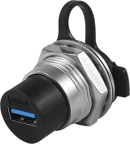 4pcs USB 3.0 Panel Mount Coupler, USB Pass Through Connector, Female to Female Bulkhead Extension Adapter with Water/Dustcap in Saudi Arabia