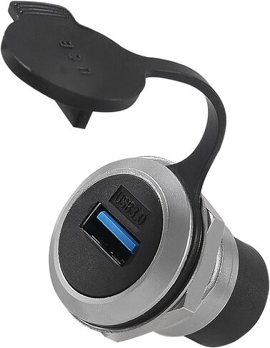 4pcs USB 3.0 Panel Mount Coupler, USB Pass Through Connector, Female to Female Bulkhead Extension Adapter with Water/Dustcap in Saudi Arabia