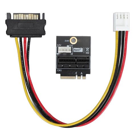 محول Ciciglow M.2 NGFF Key A A E إلى PCIE 1X، يدعم بطاقات 2230 Type Key AE/A+ PCIE Bus M.2 فقط، محول 4pin 5V/12V in Kuwait