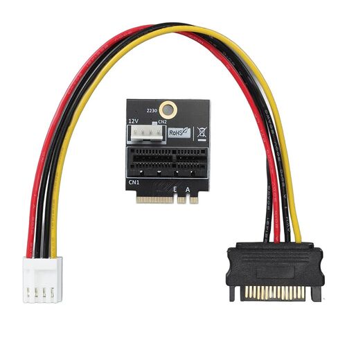 محول Ciciglow M.2 NGFF Key A A E إلى PCIE 1X، يدعم بطاقات 2230 Type Key AE/A+ PCIE Bus M.2 فقط، محول 4pin 5V/12V in Kuwait
