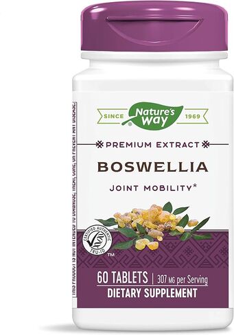 Nature's Way Boswellia Premium Extract, Supports Joint Mobility*, 307 mg Boswellia serrata Extract per Serving, Frankincense Supplement, Gluten Free & Vegan - 60 Tablets (Packaging May Vary) - 2 Pack in Saudi Arabia