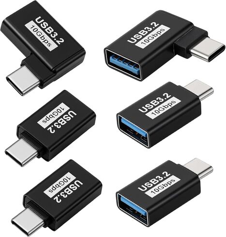 6 حزم محول USB C إلى USB، USBC ذكر إلى USB3.2 أنثى محول OTG بزاوية قائمة 10 جيجابت في الثانية USB3.2 متوافق مع الكمبيوتر اللوحي والهاتف والأجهزة الأخرى من النوع C in Kuwait