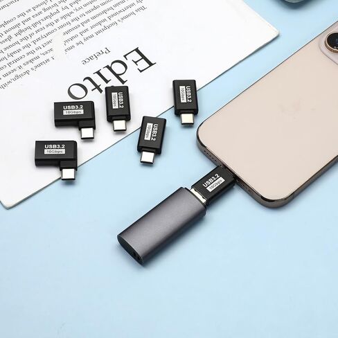 6 حزم محول USB C إلى USB، USBC ذكر إلى USB3.2 أنثى محول OTG بزاوية قائمة 10 جيجابت في الثانية USB3.2 متوافق مع الكمبيوتر اللوحي والهاتف والأجهزة الأخرى من النوع C in Kuwait