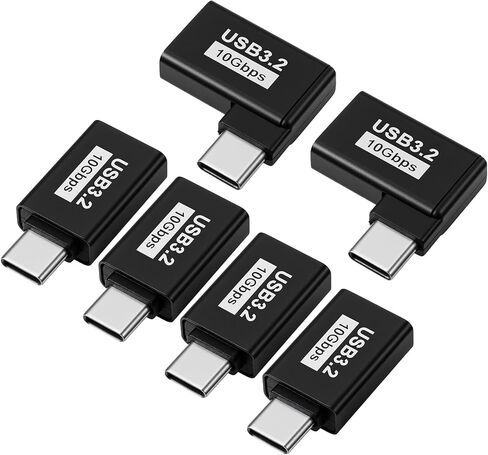 6 حزم محول USB C إلى USB، USBC ذكر إلى USB3.2 أنثى محول OTG بزاوية قائمة 10 جيجابت في الثانية USB3.2 متوافق مع الكمبيوتر اللوحي والهاتف والأجهزة الأخرى من النوع C in Kuwait