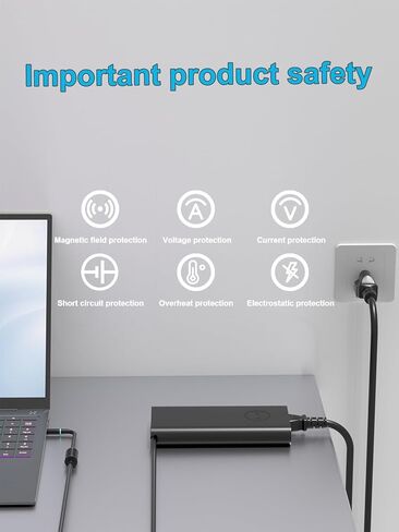 شاحن كمبيوتر محمول غان رفيع بقدرة 240 وات لجهاز Dell G15 G16 G7 Alienware M15 M17 x17 17 15 Precision 7780 7770 7670 7680، محول تيار متردد وسلك طاقة بطول إجمالي 10 أقدام، شحن سريع للألعاب والمكتب in Saudi Arabia