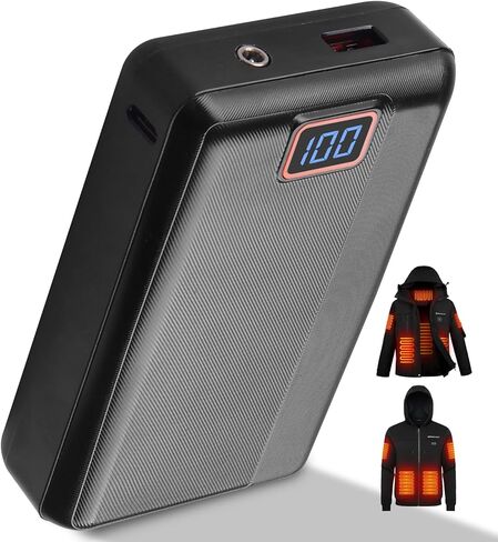 بنك طاقة قابل لإعادة الشحن 7.4 فولت 20000 مللي أمبير في الساعة مع كابل USB، حزم بطاريات شحن سريعة مع شاشة LED للسترة الساخنة، سترة ساخنة، هوديي ساخن، جوارب ساخنة، الأجهزة المحمولة الذكية in Kuwait