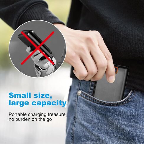 بنك طاقة قابل لإعادة الشحن 7.4 فولت 20000 مللي أمبير في الساعة مع كابل USB، حزم بطاريات شحن سريعة مع شاشة LED للسترة الساخنة، سترة ساخنة، هوديي ساخن، جوارب ساخنة، الأجهزة المحمولة الذكية in Kuwait