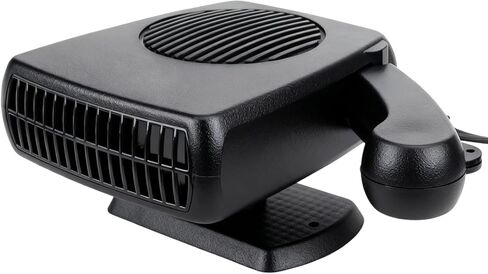 Car Heater 12V, 2 in 1 Portable Car Heater for Vehicle Fast Heating Quickly Defrost Defogger Demister Heat Cooling Fan Auto Dryer Windshield Defroster Plug in Cigarette Lighter (Black) in Kuwait