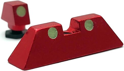 مشاهد ليلية متوهجة في الظلام من TSA® لمسدسات Glock® Slimline - تناسب G43 وG43X وG48 - ألوان متعددة - مجموعة رؤية أمامية وخلفية in Kuwait