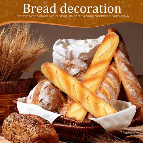 balacoo Artificial French Long Bread 13.58 Inch Pu Fake Baguette Loaf for Kitchen Decor Photography Prop Pretend Play Food in Saudi Arabia