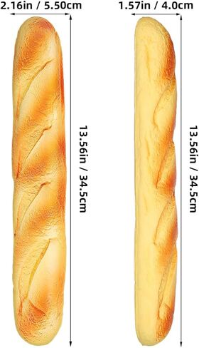balacoo Artificial French Long Bread 13.58 Inch Pu Fake Baguette Loaf for Kitchen Decor Photography Prop Pretend Play Food in Saudi Arabia