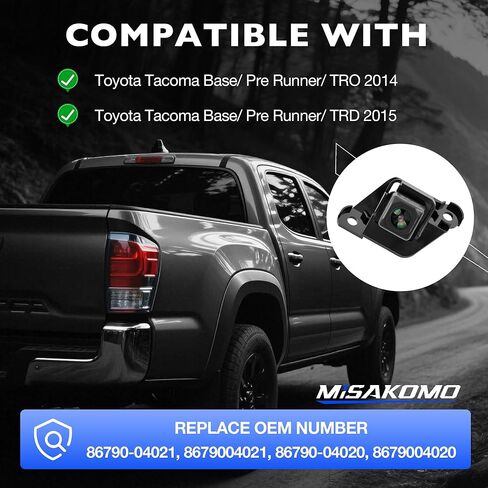 Rear View Backup Camera Compatible with Toyota Tacoma Base/PreRunner/TRD 2014 2015, Replace # 86790-04021 86790-04020, Park Assist Reverse Camera, Plug & Play in Saudi Arabia