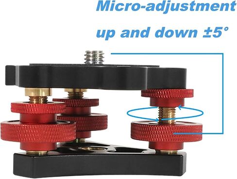 مستوي الكاميرا، قاعدة تسوية ثلاثية العجلات للتصوير الفوتوغرافي الماكرو مع تعديل دقيق +/- 5 درجات، مستوي حامل ثلاثي من الألومنيوم مع رأس ثلاثي المحاور، لكاميرا DSLR، حامل ثلاثي القوائم برأس بانورامي in Kuwait