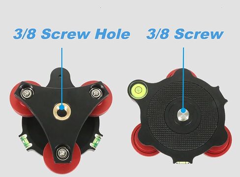 مستوي الكاميرا، قاعدة تسوية ثلاثية العجلات للتصوير الفوتوغرافي الماكرو مع تعديل دقيق +/- 5 درجات، مستوي حامل ثلاثي من الألومنيوم مع رأس ثلاثي المحاور، لكاميرا DSLR، حامل ثلاثي القوائم برأس بانورامي in Kuwait