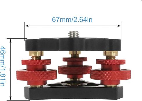 مستوي الكاميرا، قاعدة تسوية ثلاثية العجلات للتصوير الفوتوغرافي الماكرو مع تعديل دقيق +/- 5 درجات، مستوي حامل ثلاثي من الألومنيوم مع رأس ثلاثي المحاور، لكاميرا DSLR، حامل ثلاثي القوائم برأس بانورامي in Kuwait