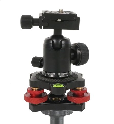 مستوي الكاميرا، قاعدة تسوية ثلاثية العجلات للتصوير الفوتوغرافي الماكرو مع تعديل دقيق +/- 5 درجات، مستوي حامل ثلاثي من الألومنيوم مع رأس ثلاثي المحاور، لكاميرا DSLR، حامل ثلاثي القوائم برأس بانورامي in Kuwait