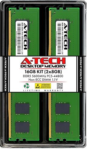مجموعة A-Tech بسعة 64 جيجابايت (2 × 32 جيجابايت) من ذاكرة الوصول العشوائي للوحة الأم ASUS ROG Strix B760-G، B760-A، B760-F Gaming WiFi | ترقية ذاكرة DDR5 5600MHz PC5-44800 DIMM 2Rx8 1.1V 288-Pin غير ECC UDIMM in Kuwait